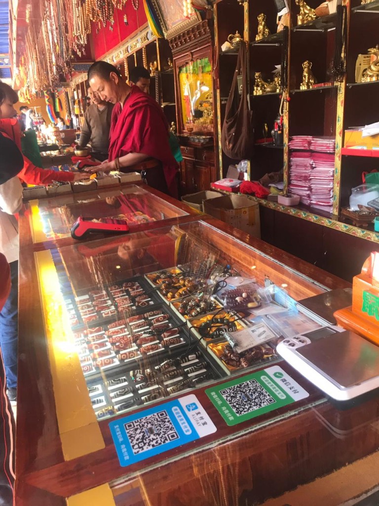 Alipay and WeChat Pay QR codes everywhere, even in Buddhist monasteries in Tibet.