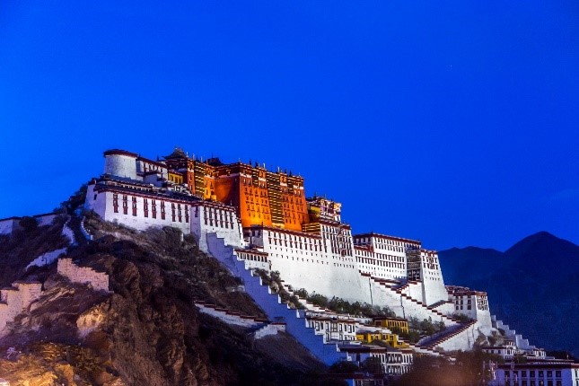 Potala Palace in Lhasa, Tibet, once the residence of the Dalai Lama.